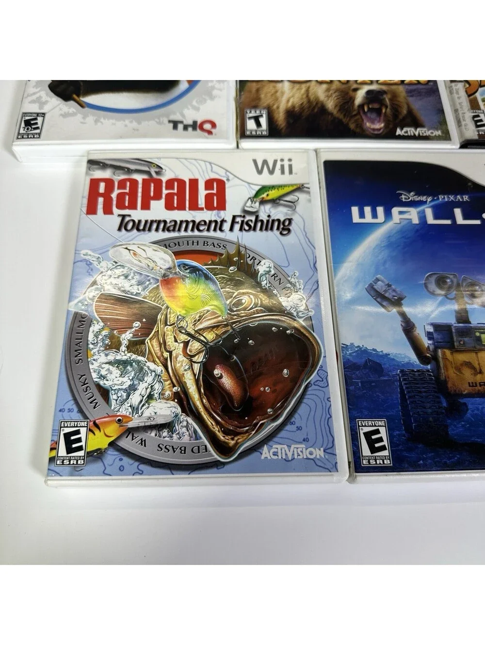Nintendo Wii Game Lot 7 Kung Fu Panda 2 WALL-E Pictionary uDraw Big Game Hunter